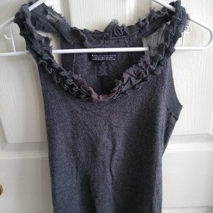 Banana Republic Extra Fine Merino Wool Ruffle Scoop Neck Tank Top